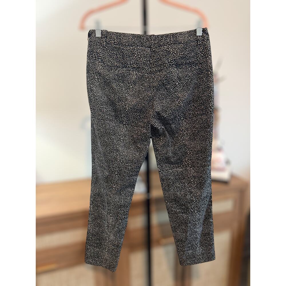 Gerard Darel Paris Dotted Mid Rise Career Trouser Pants Black White Womens EU 38